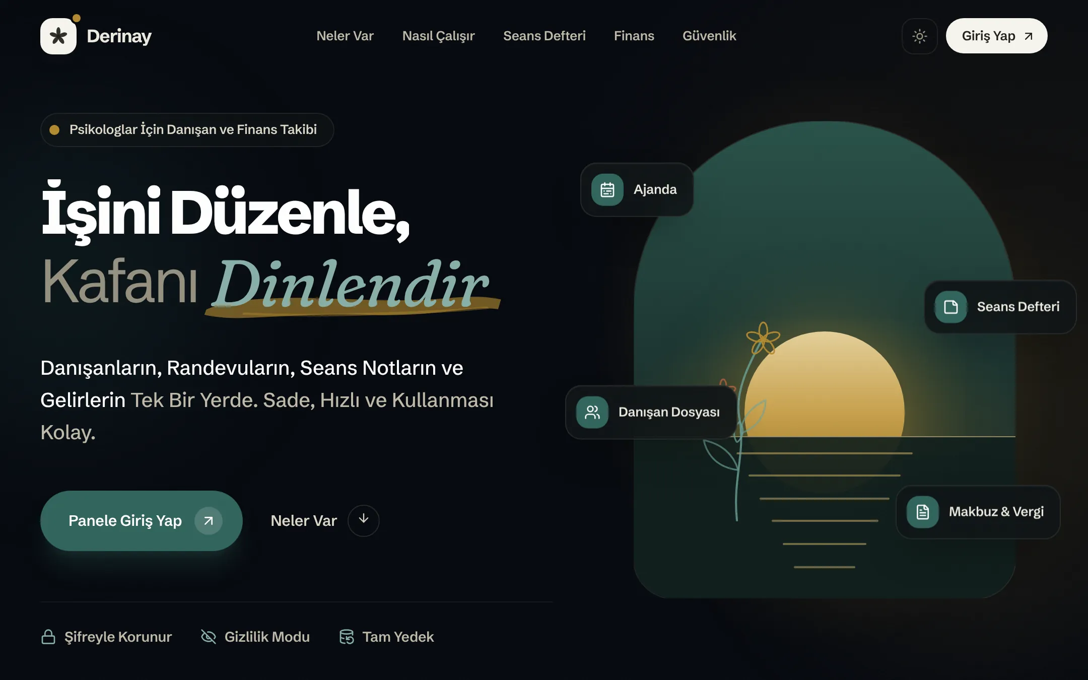 Derinay masaüstü ekranı