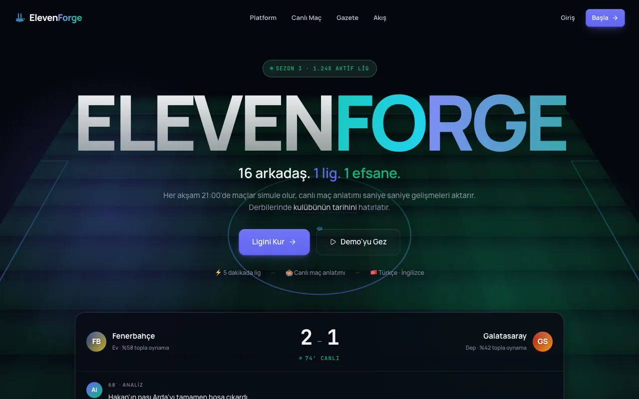 ElevenForge arayüzünden görüntü