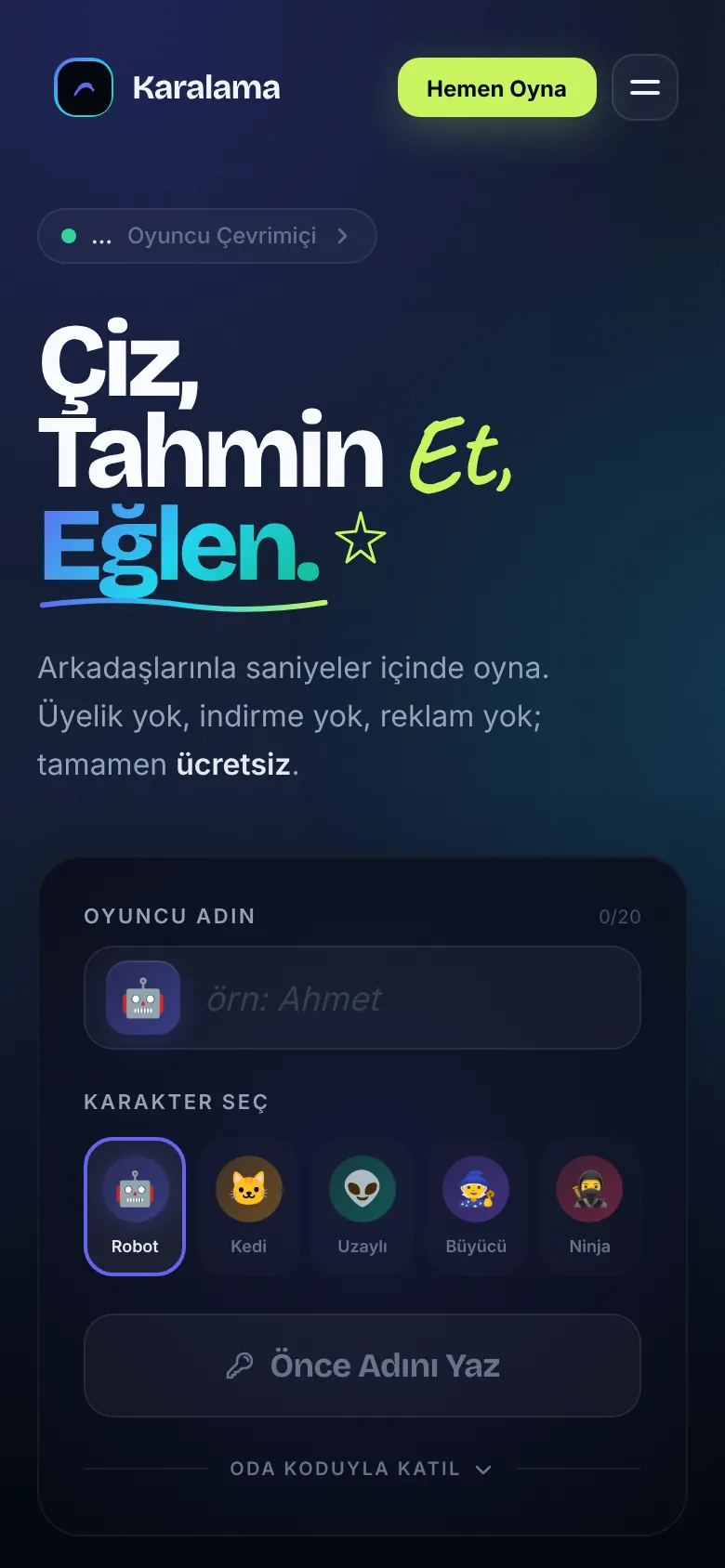 Karalama telefonda