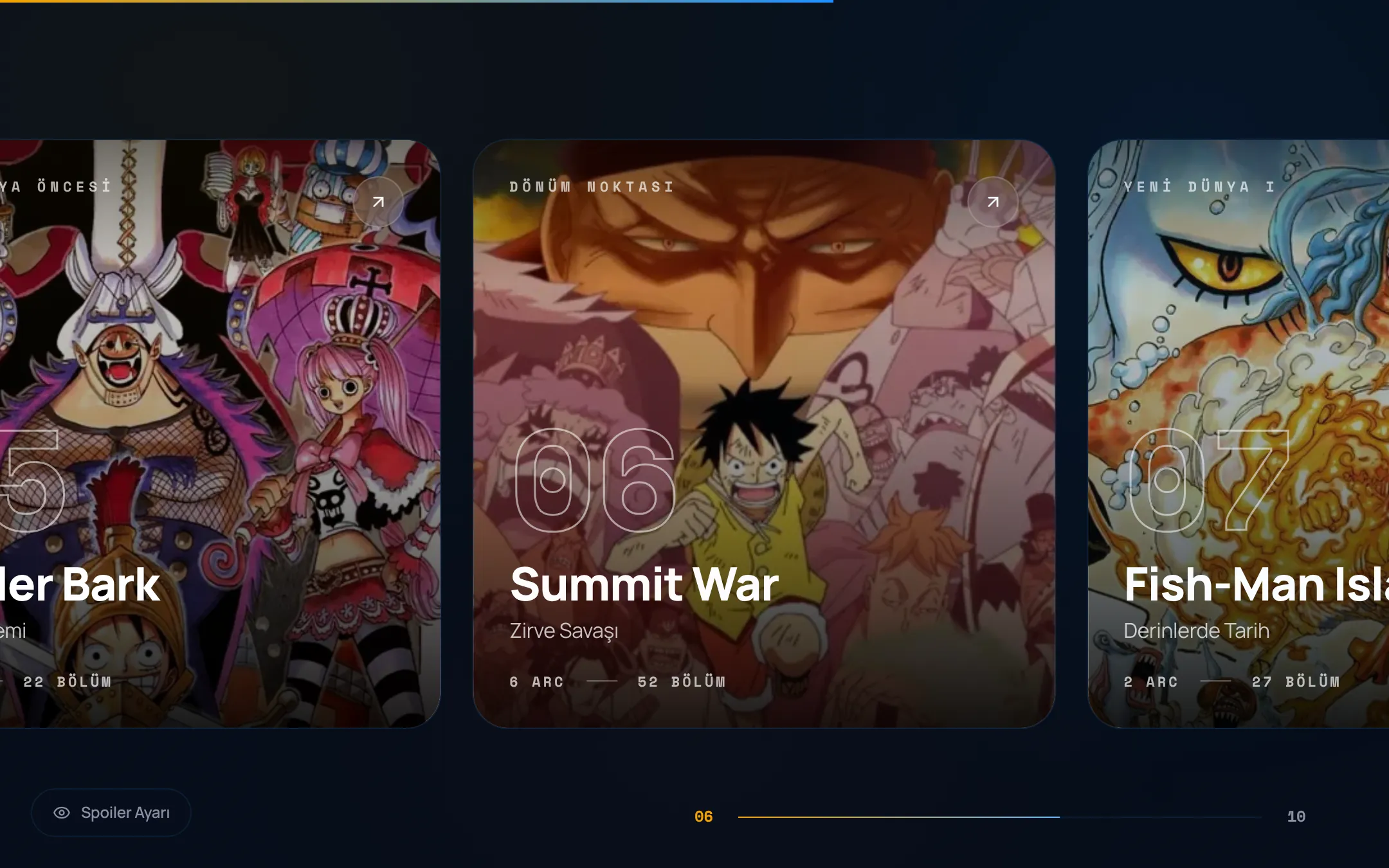 One Piece Hub arayüzünden ikinci görünüm